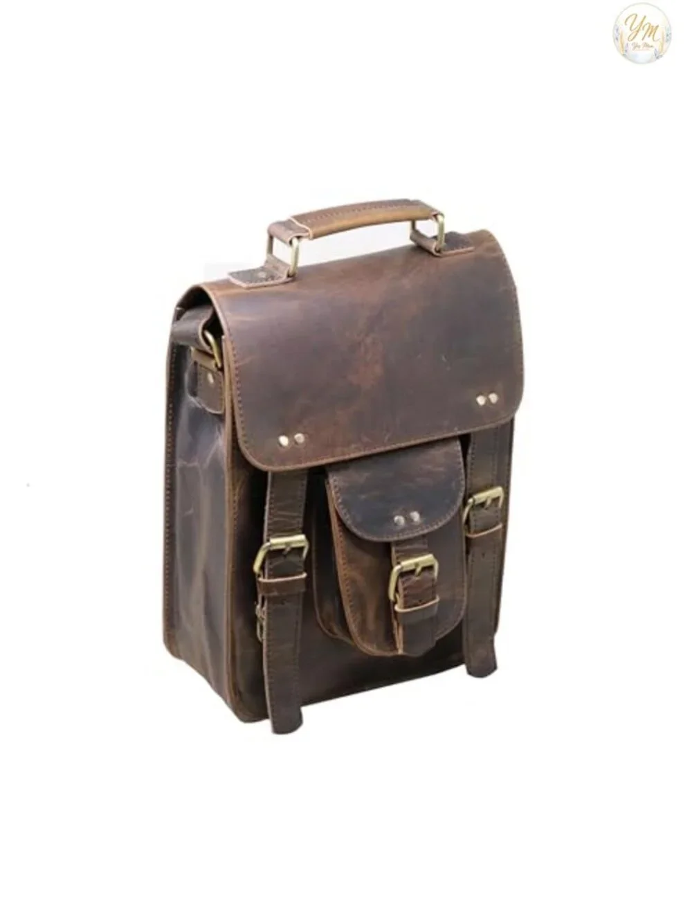Genuine Leather Messenger Bag Vintage Laptop Crossbody Satchel Shoulder Bag Man